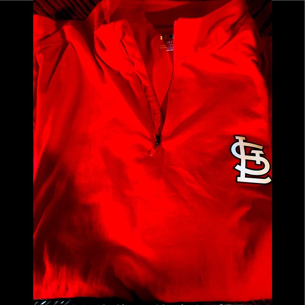 Under Armor STL Cardinal pullover. Red. Excellent condition. Men’s large